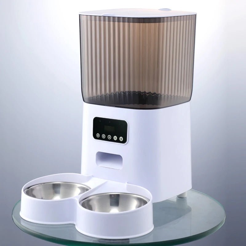 5L Pet Feeder with Camera Automatic Cat Feeder Smart Dog Food Dispenser WiFi Timing Stainless Steel Feeding Bowl（No 5V 2A Plug） - Lily.sg Global Shopping