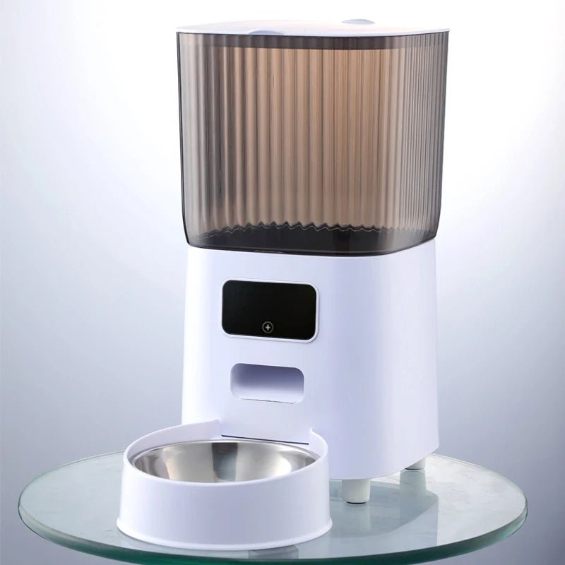 5L Pet Feeder with Camera Automatic Cat Feeder Smart Dog Food Dispenser WiFi Timing Stainless Steel Feeding Bowl（No 5V 2A Plug） - Lily.sg Global Shopping