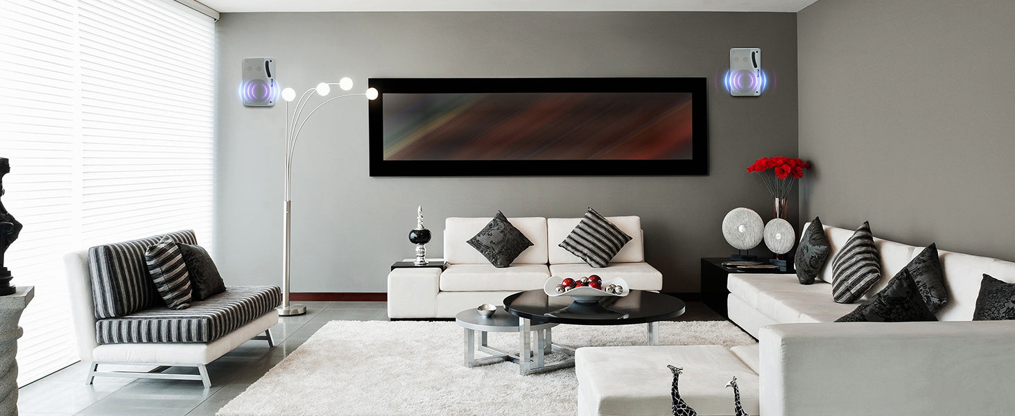 Herdio 3.5‘’ 2PCS Passive Outdoor Speakers Wired Waterproof 200W 3 Way Premium Mountable Wall Mount Speakers With Superior Sound