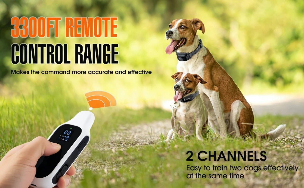800m Digital Dog Training Collar Waterproof Rechargeable Remote Control Pet with LCD Display for All Size Shock Vibration Sound - Lily.sg Global Shopping