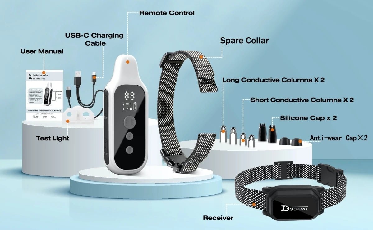 800m Digital Dog Training Collar Waterproof Rechargeable Remote Control Pet with LCD Display for All Size Shock Vibration Sound - Lily.sg Global Shopping