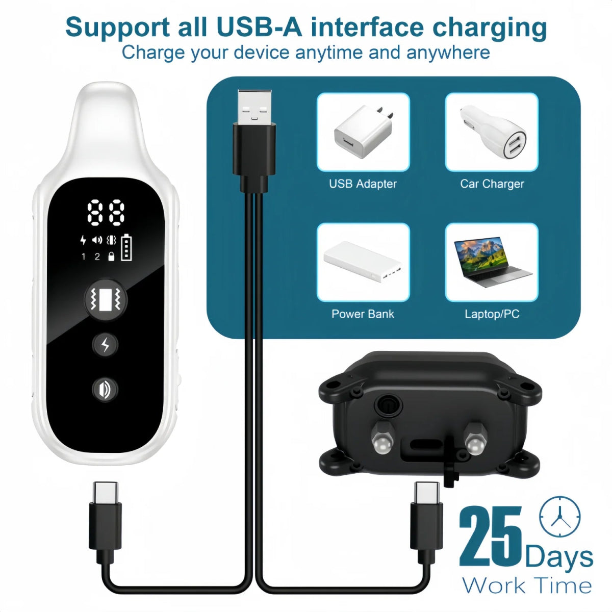 800m Digital Dog Training Collar Waterproof Rechargeable Remote Control Pet with LCD Display for All Size Shock Vibration Sound - Lily.sg Global Shopping