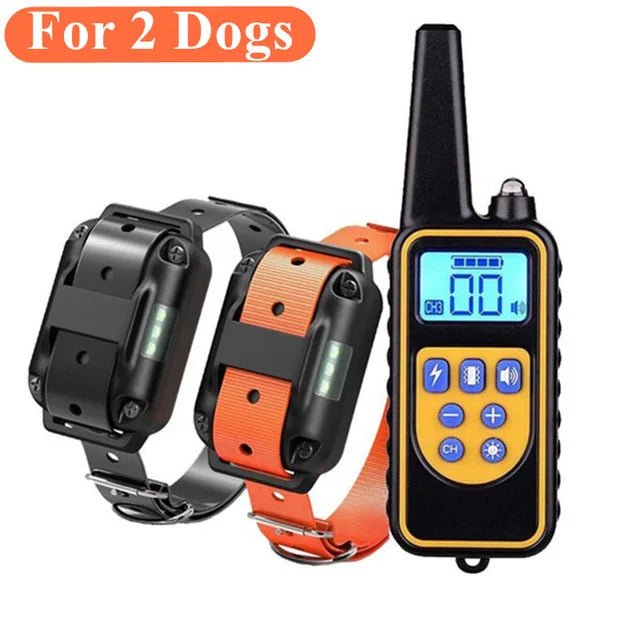 800m Electric Dog Training Collar Waterproof Pet Remote Control Rechargeable training dog collar with Shock Vibration Sound - Lily.sg Global Shopping