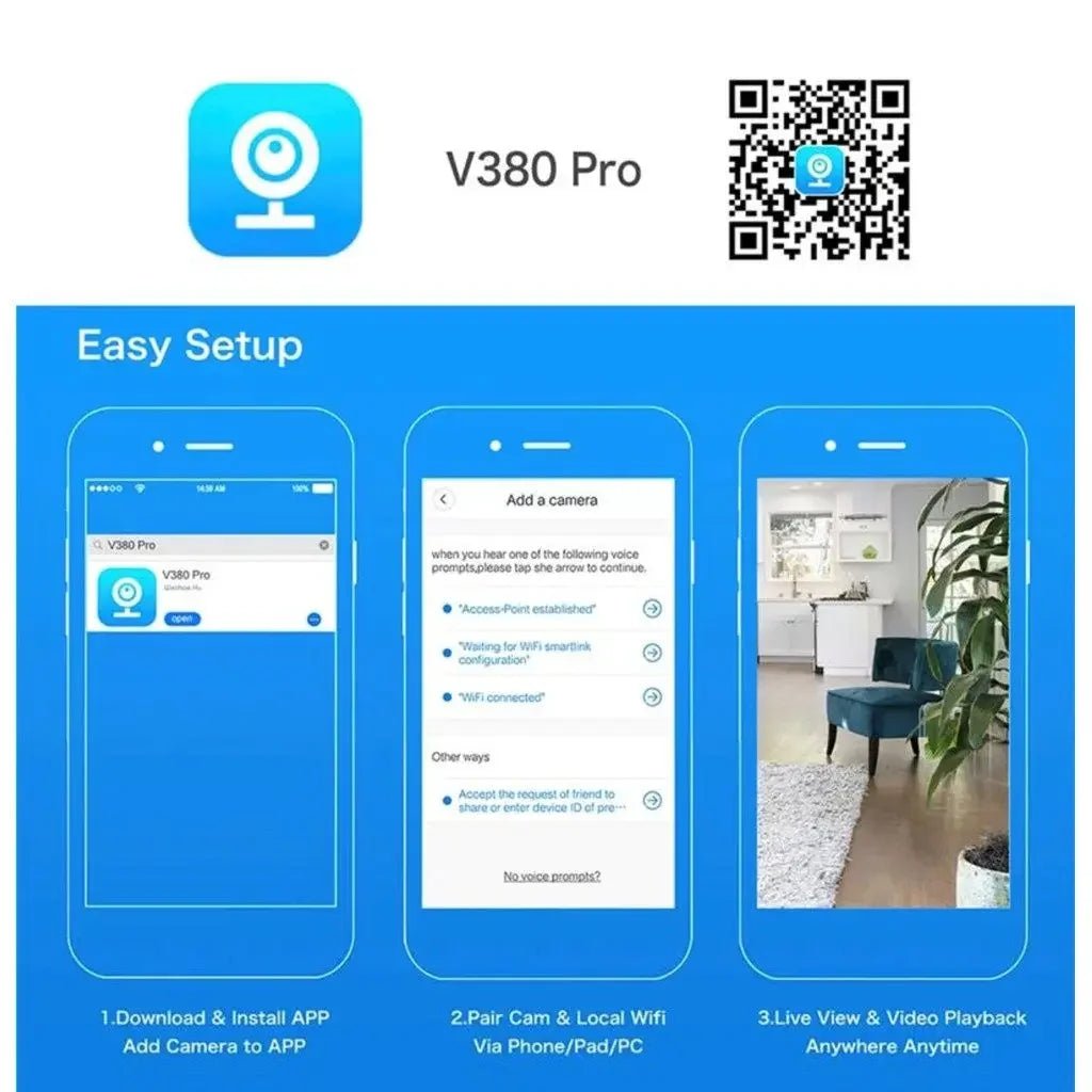 8MP IP WiFi Camera Surveillance Security Baby Monitor AI Human Tracking Cam Full Color Night Vision CCTV Indoor Video Camera - Lily.sg Global Shopping