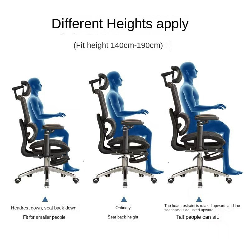 UVR Ergonomic Design Chair Sitting Comfort Can Recline Chair Mesh Breathable Staff Backrest Stool Home Computer Office Chair