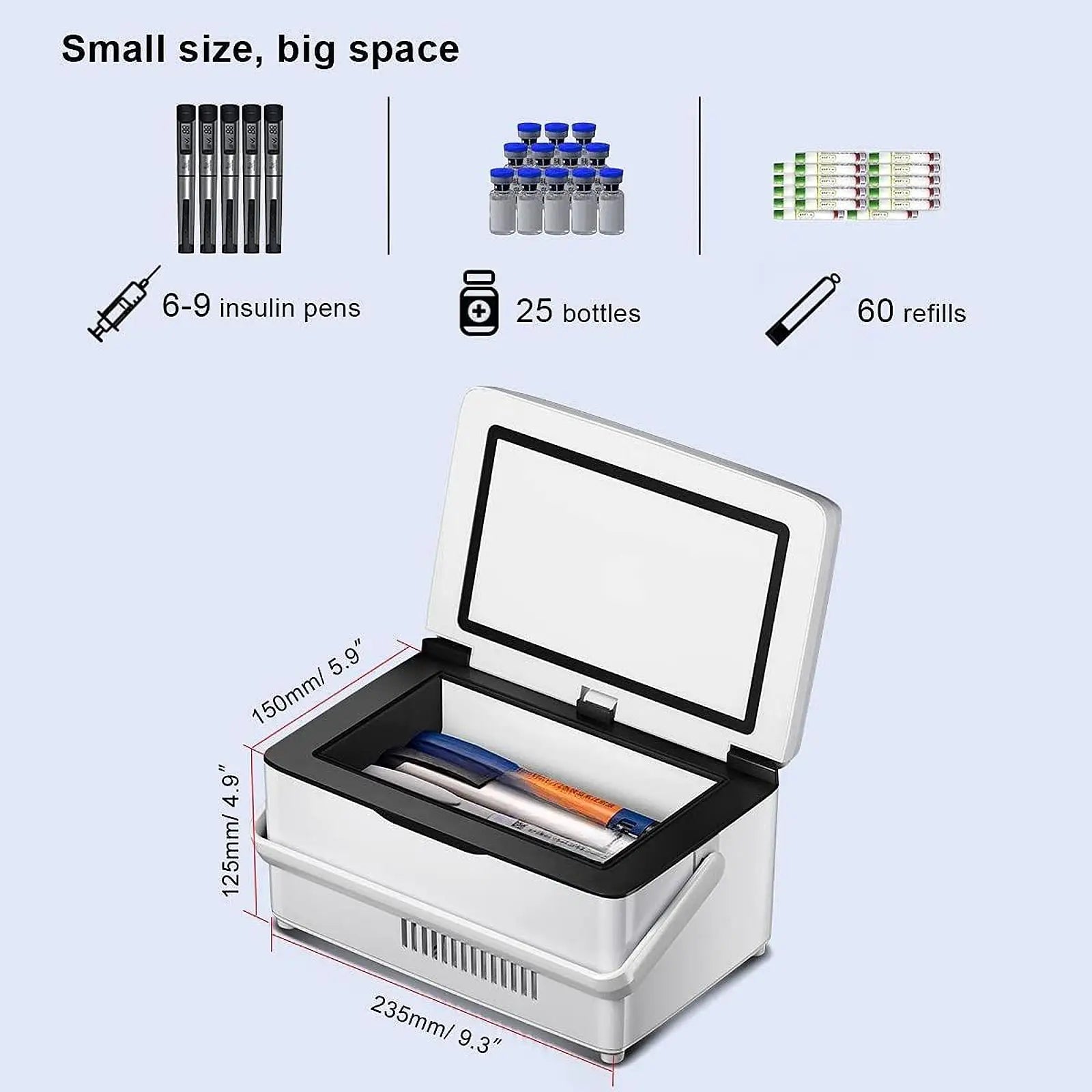 Insulin Cooler Travel Box Mini Insulin Case Medicine Cooler Portable Diabetic Box Keeping Cooling Car Cooler Box LED Display