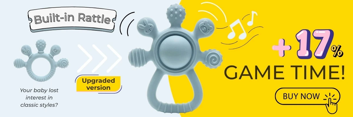 erduo Silicone Baby teether anxiety teething toys 0 12 months chew beads sensory gum relief soother