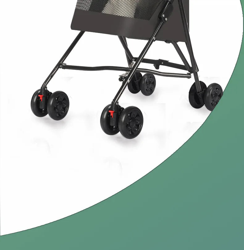 Load Bearing 20kg Small Foldable Pet Stroller for Going Out, Cat Dog Cart, Teddy Cart Lightweight Type Pet Stroller High-quality