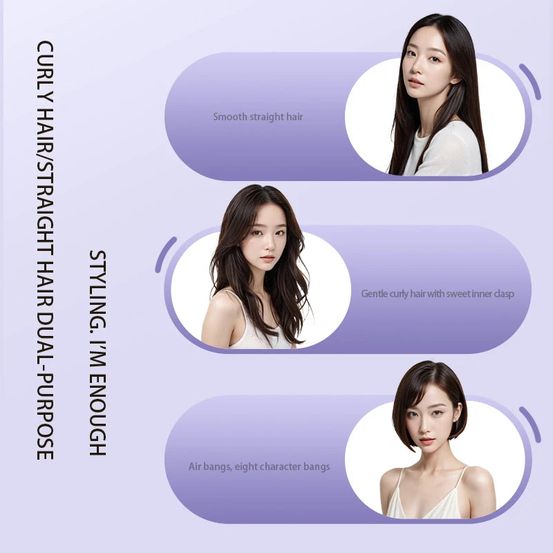 Combining straightening and curling functions, this hair straightener and curling iron is gentle on hair, offering both straight