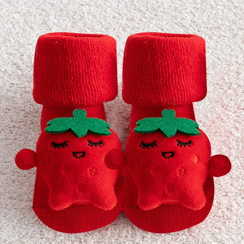 Kids Children's Socks for Girls Boys Non-slip Print Cotton Toddler Baby Christmas Socks for Newborns Infant Short Socks Clothing