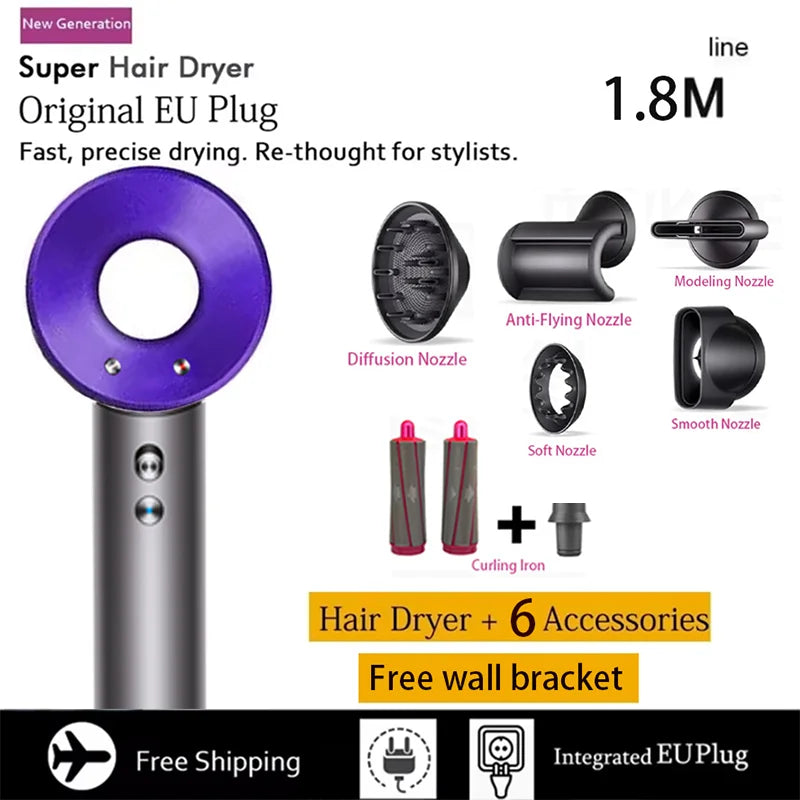 Professional Leafless Hair Dryer, High-Speed Negative Ion 110,000 Rpm, Professional Hair Care, 62M/S Wind, 1600W, Quick Drying