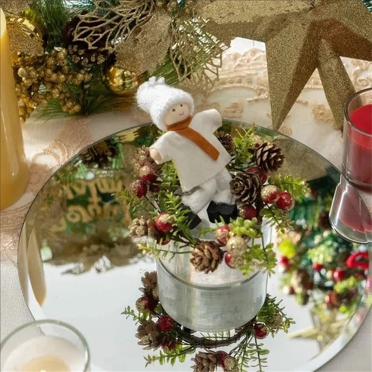 10pcs 20cm/30cm Acrylic Round Dining Table Mirror Plate, Suitable for Weddings, Youngsters's Gift Parties and Birthday Parties