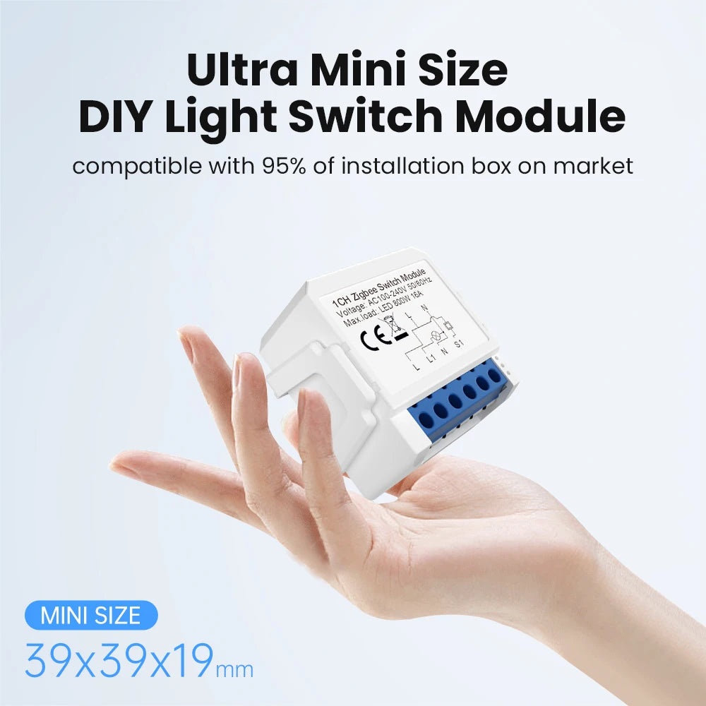 AVATTO Tuya WiFi Zigbee Smart Light Switch Module，Neutral Wire/No Neutral Wire Control DIY Breaker Work For Alexa, Google Home