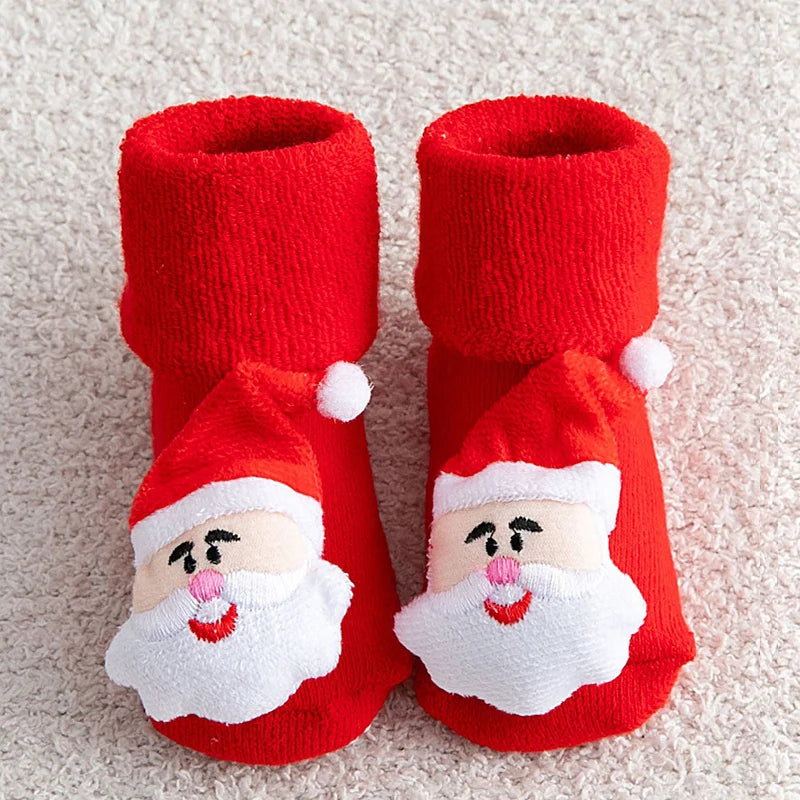 Kids Children's Socks for Girls Boys Non-slip Print Cotton Toddler Baby Christmas Socks for Newborns Infant Short Socks Clothing