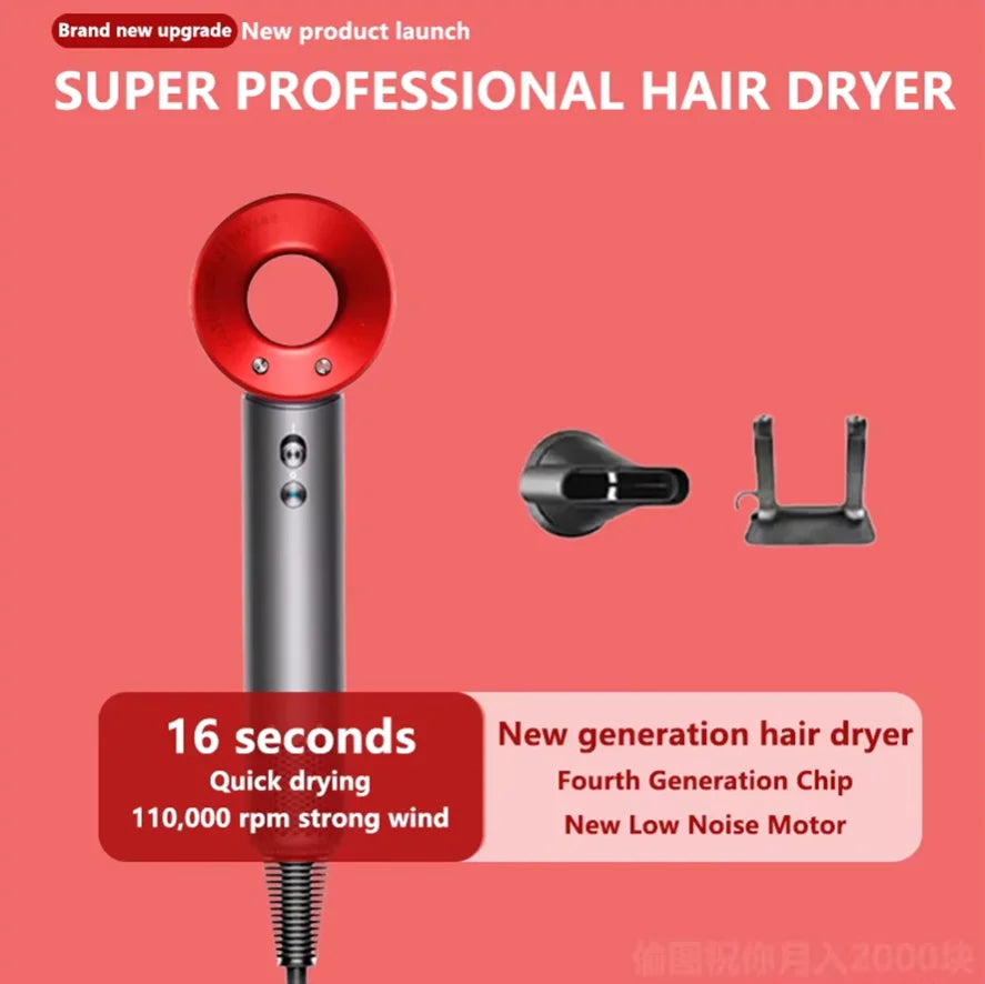 NEW High-power Leafless Hair Dryer 110,000 Rpm Professional 200 Million Negative Ion Hair Care Quick-drying Household Hair Dryer