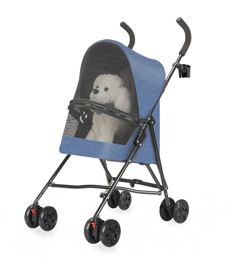 Load Bearing 20kg Small Foldable Pet Stroller for Going Out, Cat Dog Cart, Teddy Cart Lightweight Type Pet Stroller High-quality