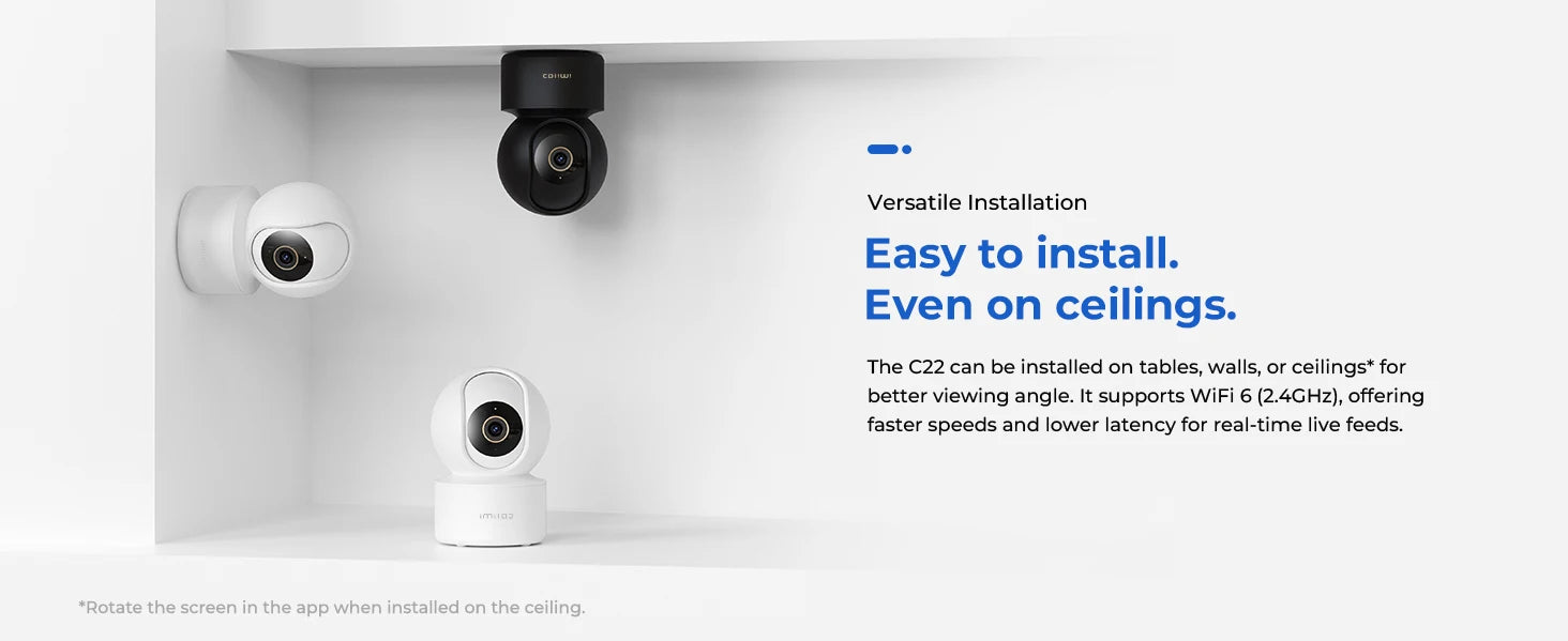 IMILAB C22 3K Security Indoor Camera - 360° View Home Camera with Color Night Vision for Baby/Pet Monitor WiFi6 AI Detection