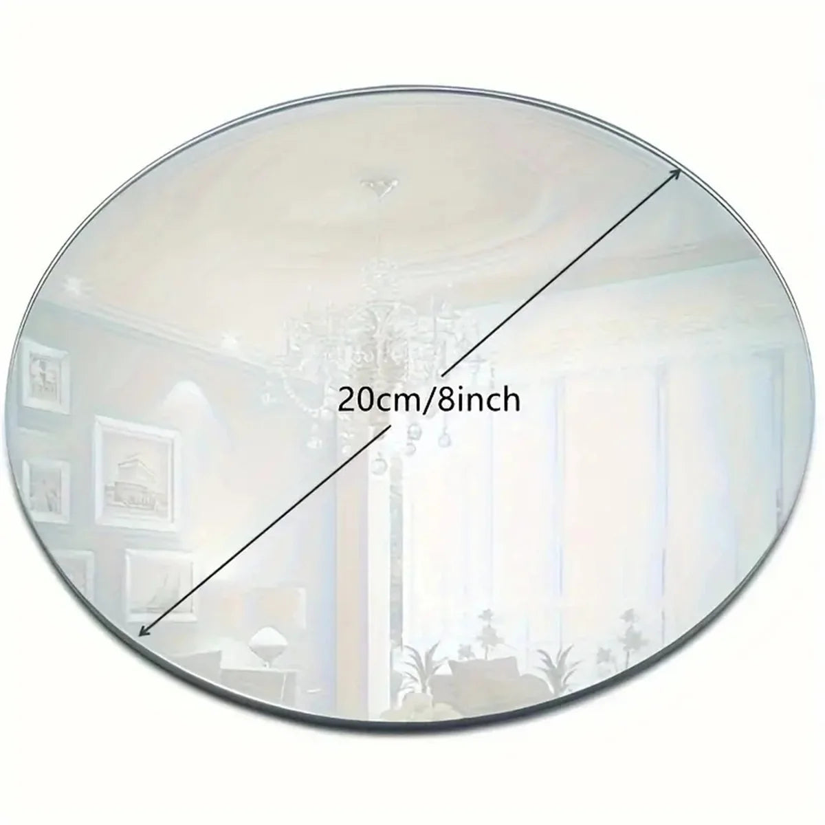10pcs 20cm/30cm Acrylic Round Dining Table Mirror Plate, Suitable for Weddings, Youngsters's Gift Parties and Birthday Parties