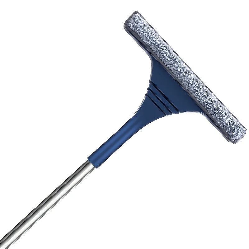 2 in 1 Window Mesh Screen Brush Dual-Sided Cleaning Blade Telescopic Long Handle Window Mop Squeegee Wiper for Home Cleaning
