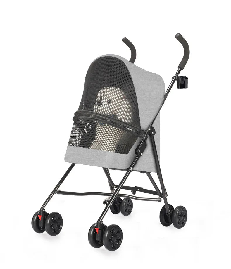 Load Bearing 20kg Small Foldable Pet Stroller for Going Out, Cat Dog Cart, Teddy Cart Lightweight Type Pet Stroller High-quality