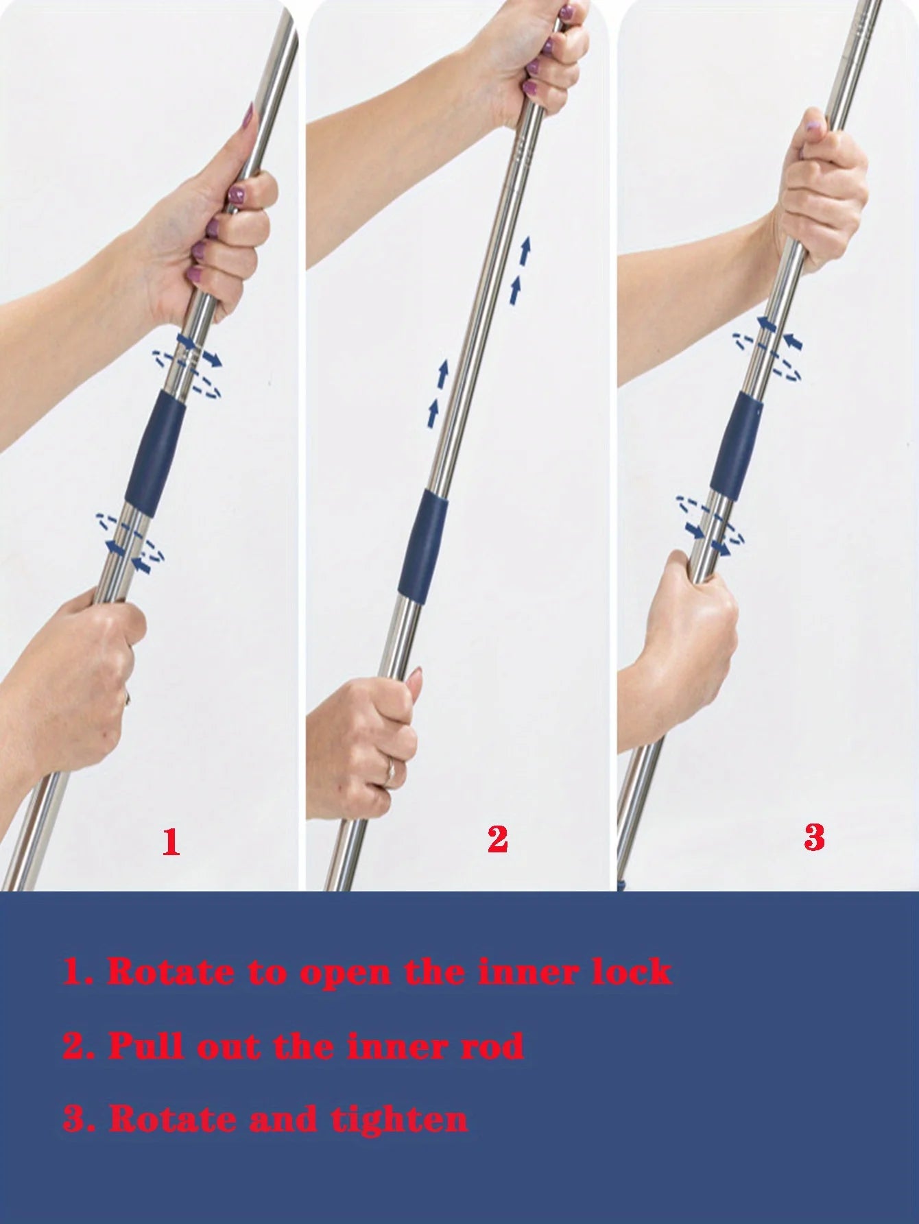 2 in 1 Window Mesh Screen Brush Dual-Sided Cleaning Blade Telescopic Long Handle Window Mop Squeegee Wiper for Home Cleaning