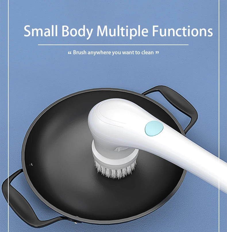 Wireless Handheld Electric Cleaning Brush USB Rechargeable Electric Rotary Scrubber Multifunctional Cleaning Gadget Household
