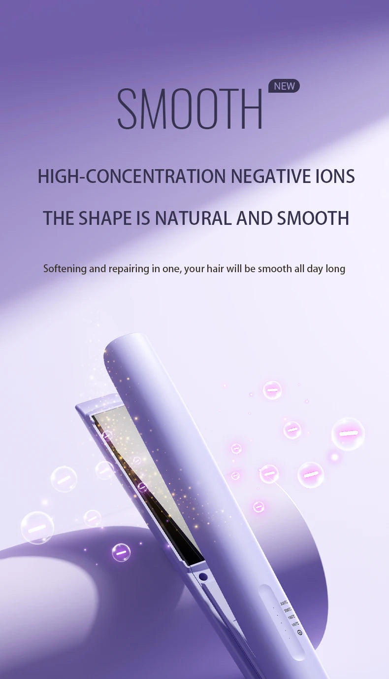 Combining straightening and curling functions, this hair straightener and curling iron is gentle on hair, offering both straight