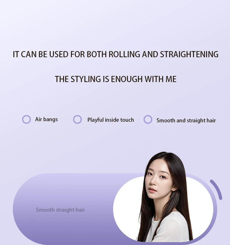 Combining straightening and curling functions, this hair straightener and curling iron is gentle on hair, offering both straight