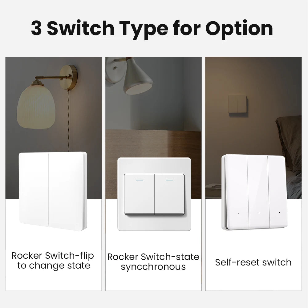 AVATTO Tuya WiFi Zigbee Smart Light Switch Module，Neutral Wire/No Neutral Wire Control DIY Breaker Work For Alexa, Google Home