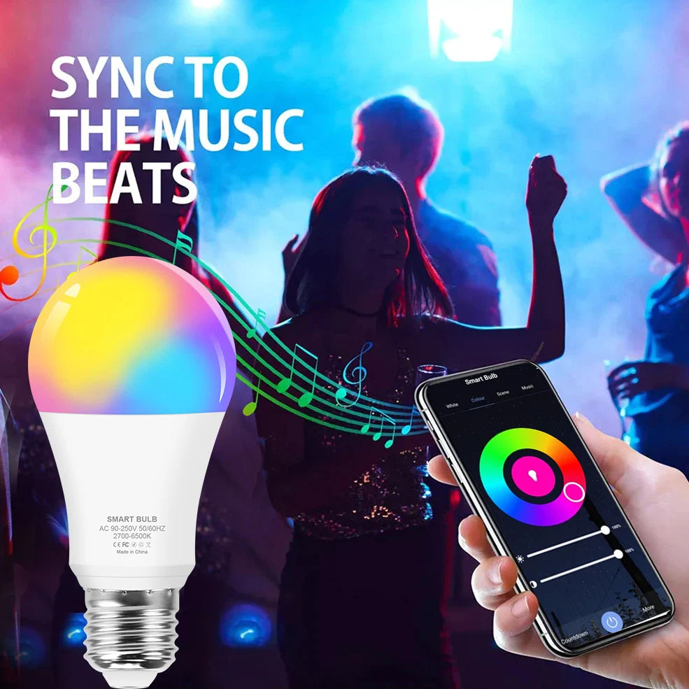 15W WiFi Smart Led Light Bulb E27 LED RGBCW Smart Bulb Voice Control Via Google Home Tuya Smart Life App Alexa RGB Lamp 110-220V