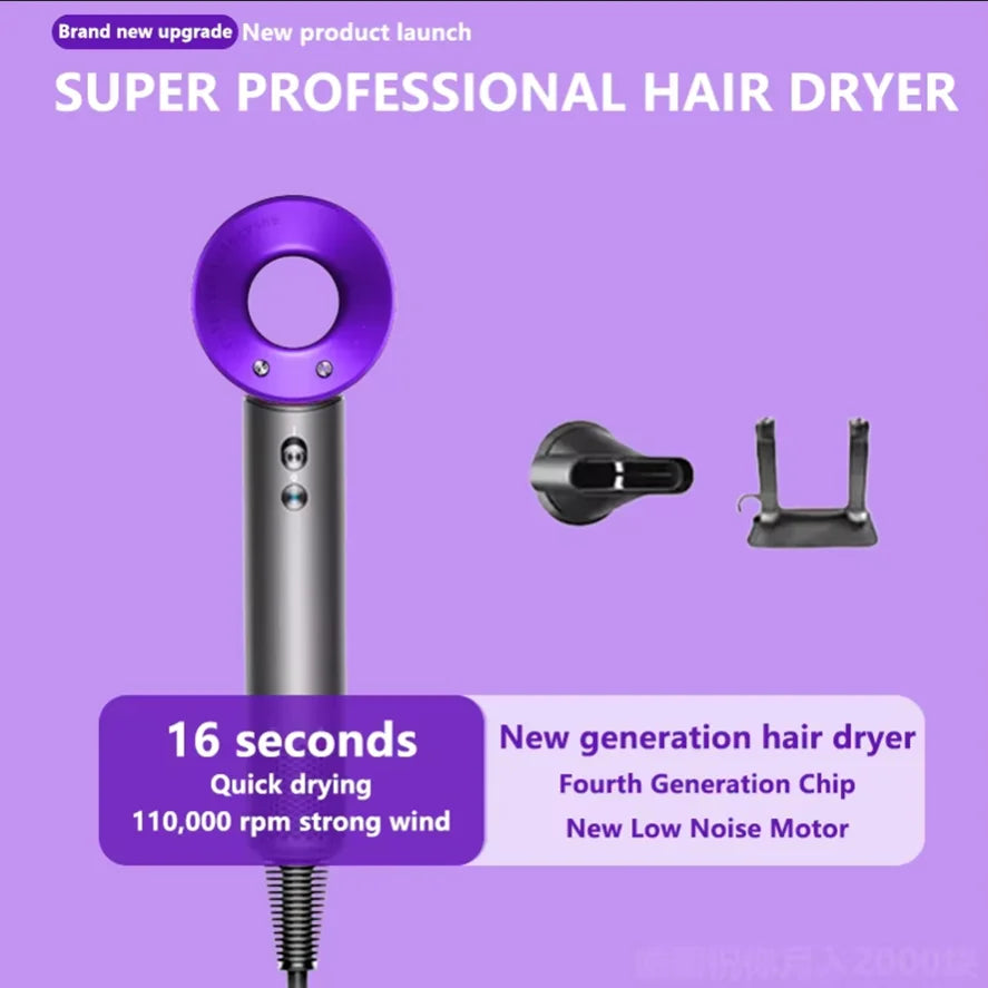 NEW High-power Leafless Hair Dryer 110,000 Rpm Professional 200 Million Negative Ion Hair Care Quick-drying Household Hair Dryer