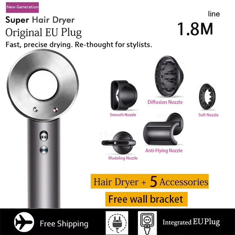 Professional Leafless Hair Dryer, High-Speed Negative Ion 110,000 Rpm, Professional Hair Care, 62M/S Wind, 1600W, Quick Drying