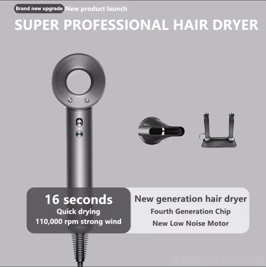 NEW High-power Leafless Hair Dryer 110,000 Rpm Professional 200 Million Negative Ion Hair Care Quick-drying Household Hair Dryer