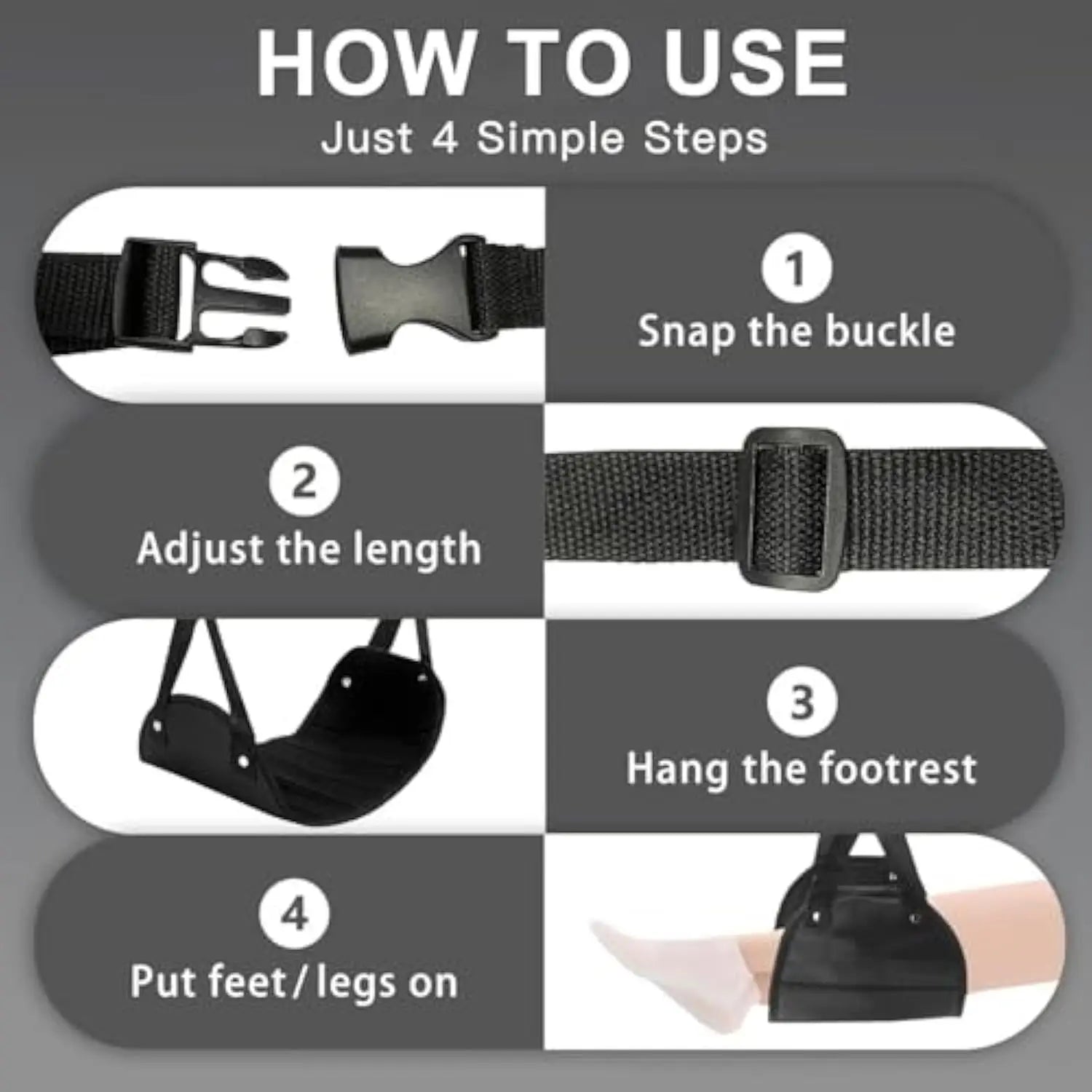 Airplane Footrest Travel Hammock Office Hammock with Airplane and High-speed Rail Footrest Hammock Foot Stepping Travel Artifact