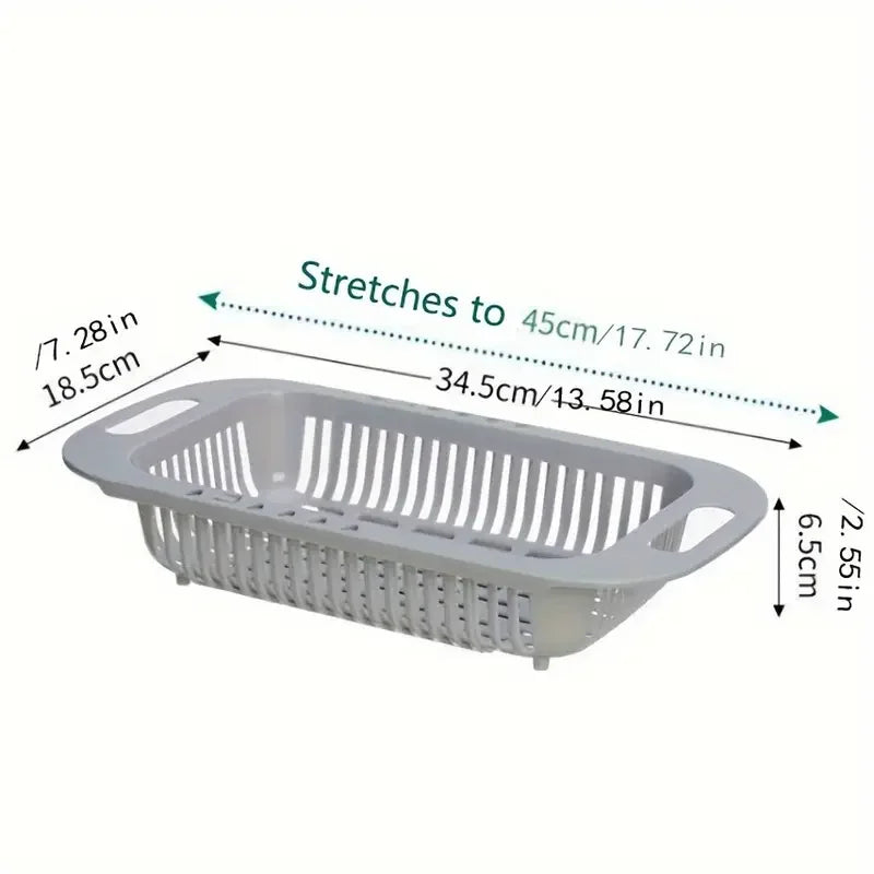 Kitchen Storage Rack Soap Sponge Rack Adjustable Vegetable Drain Basket Sink Rack Retractable Multifunctional Kitchen Tools