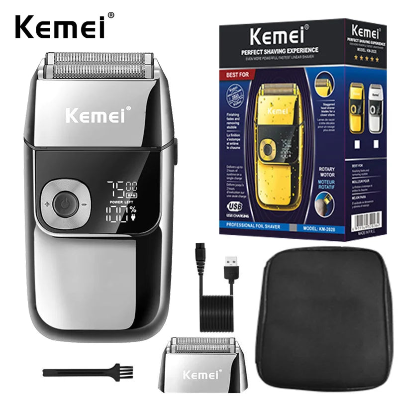 Kemei Electric Barber Foil Shaver Multifunctional Beard Hair Razor Reciprocating Men Bald Head Shaving Machine KM-2026 2028 TX1