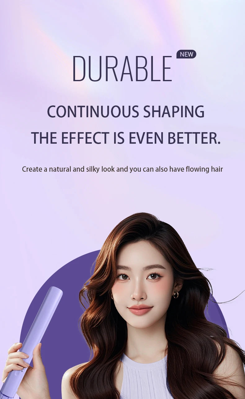 Combining straightening and curling functions, this hair straightener and curling iron is gentle on hair, offering both straight