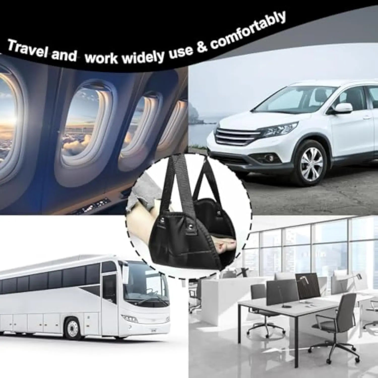 Airplane Footrest Travel Hammock Office Hammock with Airplane and High-speed Rail Footrest Hammock Foot Stepping Travel Artifact