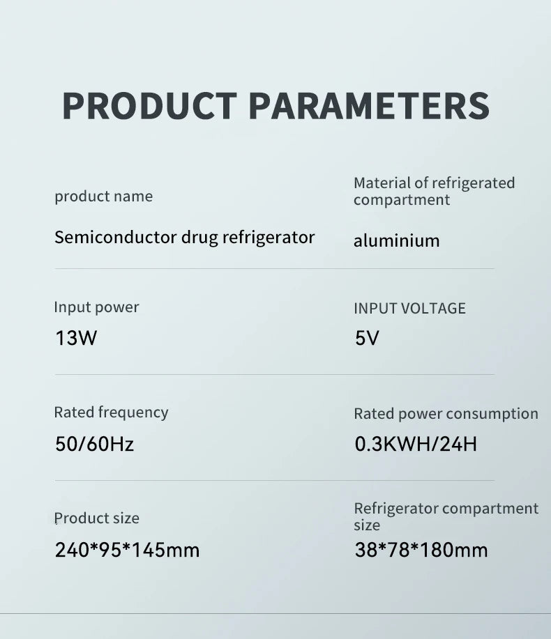 7800mAH*1 Battery Portable Insulin Cooler Box Household Car Rechargable Medical Medicine Refrigerator Mini Smart Fridge with Bag