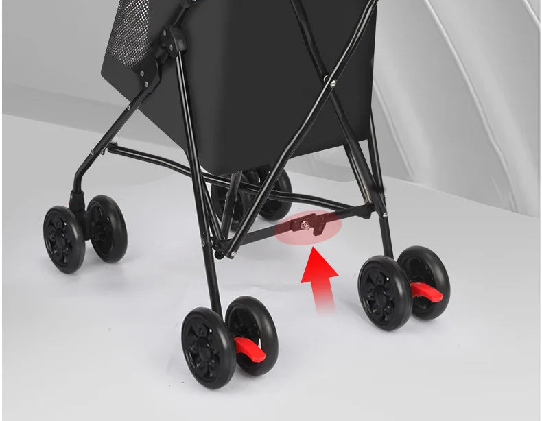Load Bearing 20kg Small Foldable Pet Stroller for Going Out, Cat Dog Cart, Teddy Cart Lightweight Type Pet Stroller High-quality