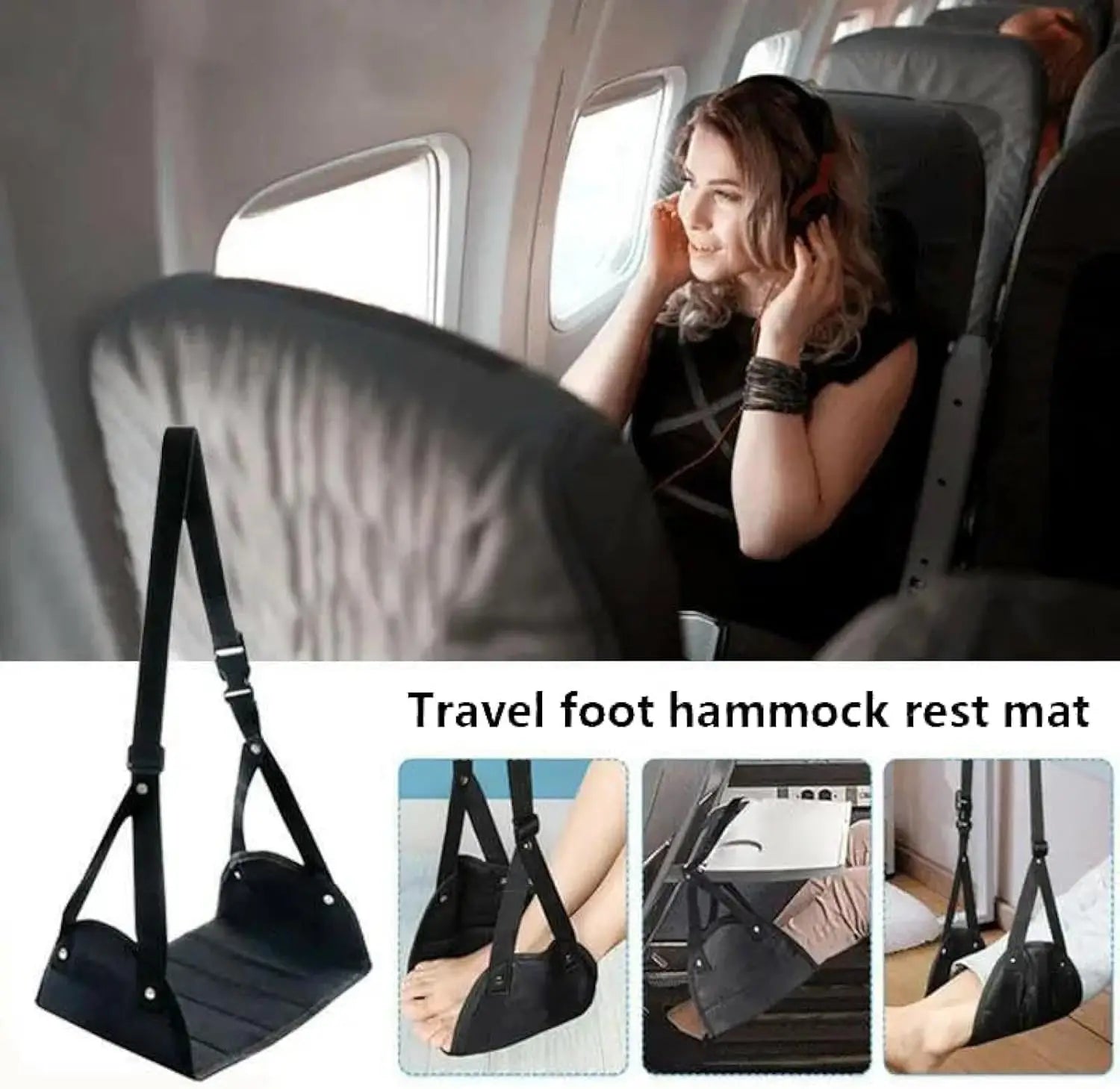 Airplane Footrest Travel Hammock Office Hammock with Airplane and High-speed Rail Footrest Hammock Foot Stepping Travel Artifact
