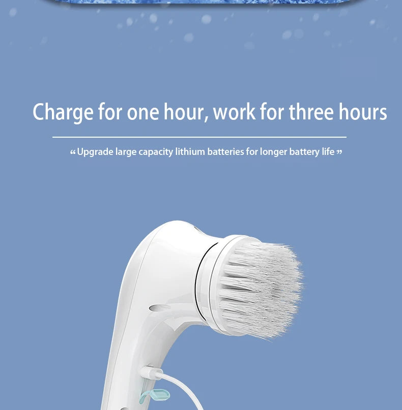 Wireless Handheld Electric Cleaning Brush USB Rechargeable Electric Rotary Scrubber Multifunctional Cleaning Gadget Household