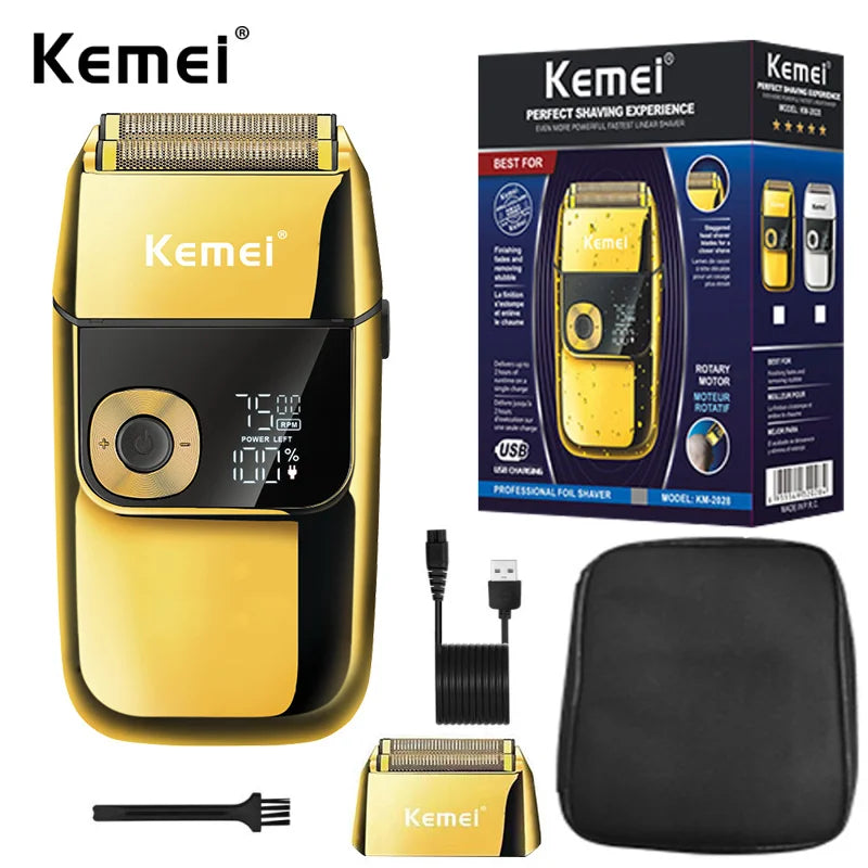 Kemei Electric Barber Foil Shaver Multifunctional Beard Hair Razor Reciprocating Men Bald Head Shaving Machine KM-2026 2028 TX1