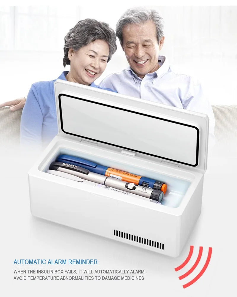 Rechargeable Mini Insulin Cooler Refrigerator Case Insulated Box Reefer Car Constant Temp 2-8℃ Organizer Storage for Travel