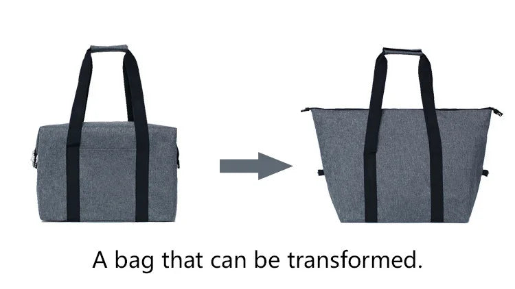 Folding Cooler Bag Large Capacity Ice Pack Outdoor Portable Aluminum Foil Fresh-Keeping Picnic Bag Multifunctional Shopping bag