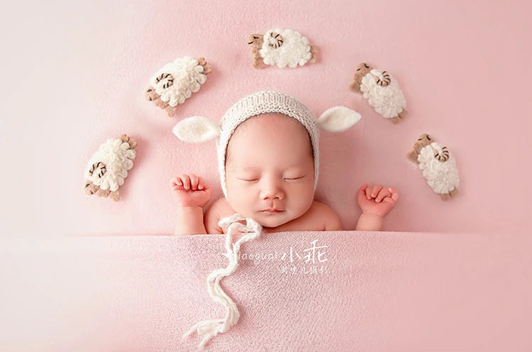 Newborn Baby Photography Props Creative Handmade Wool Mini Sheep for Studio Shooting Accessories Fotografia