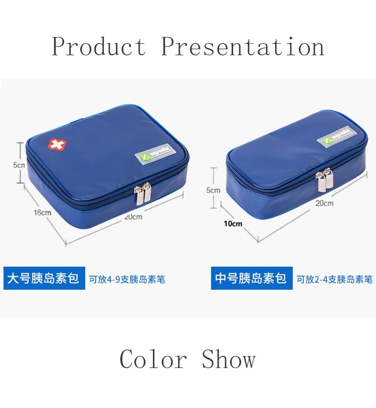 mega Insulin Cooler box Middle-sized bag Portable Insulated Diabetic Insulin Travel Case Nylon Fabric Aluminum Foil ice bag