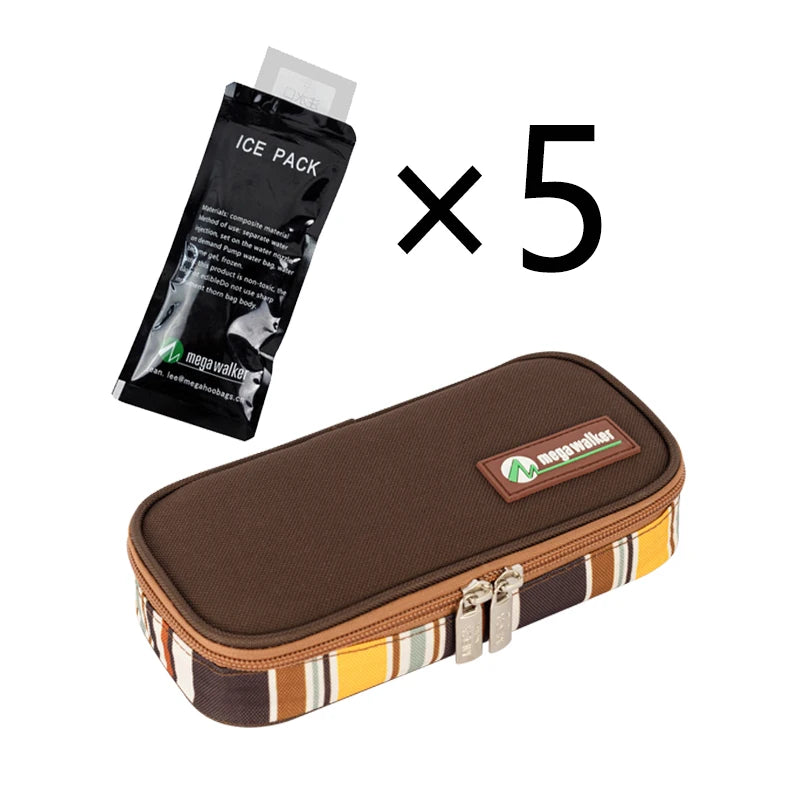 MegaWalke Insulin Cooler Bag Portable Insulated Diabetic Insulin Travel Case Cooler Box Bolsa Termica  Aluminum Foil ice bag