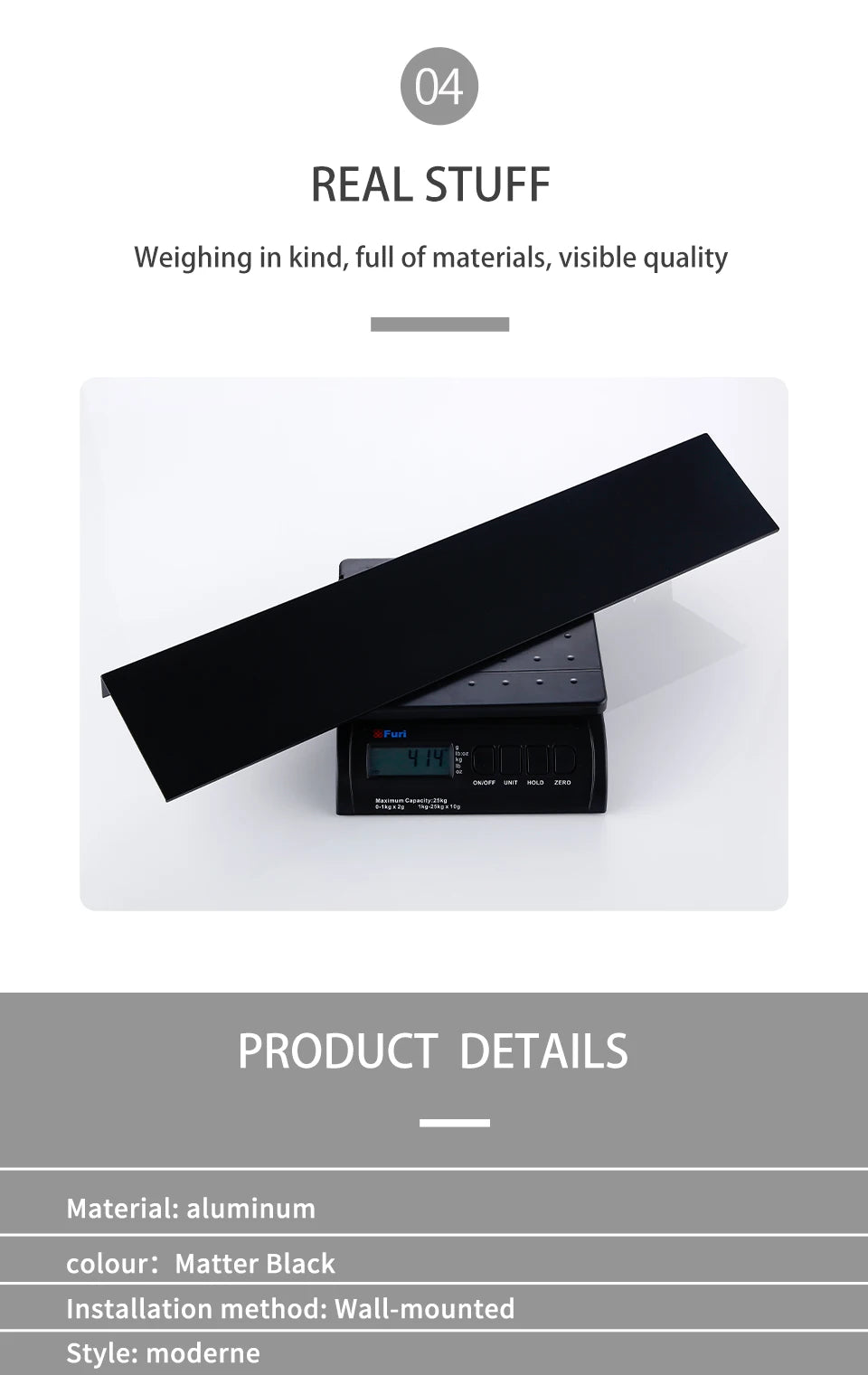 Black White Aluminum Alloy Wall-Mounted Kitchen Shower Room Bedroom Device Bathroom Accessories Organizer Shelf