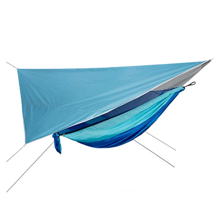 Portable Mosquito Net Nylon Camping Hammock with Waterproof Rain Fly Canopy Tarp  for Outdoor Hanging Bed Sleeping